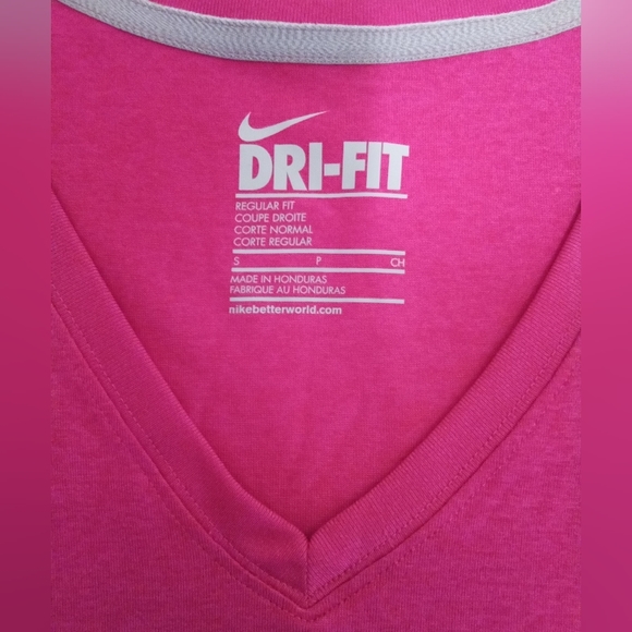 Women's Nike Dri Fit V Neck Shirt Pink S - Picture 5 of 6